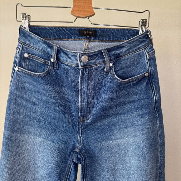 Quince Women's Straight Leg Blue Jeans - Picture 4 of 16